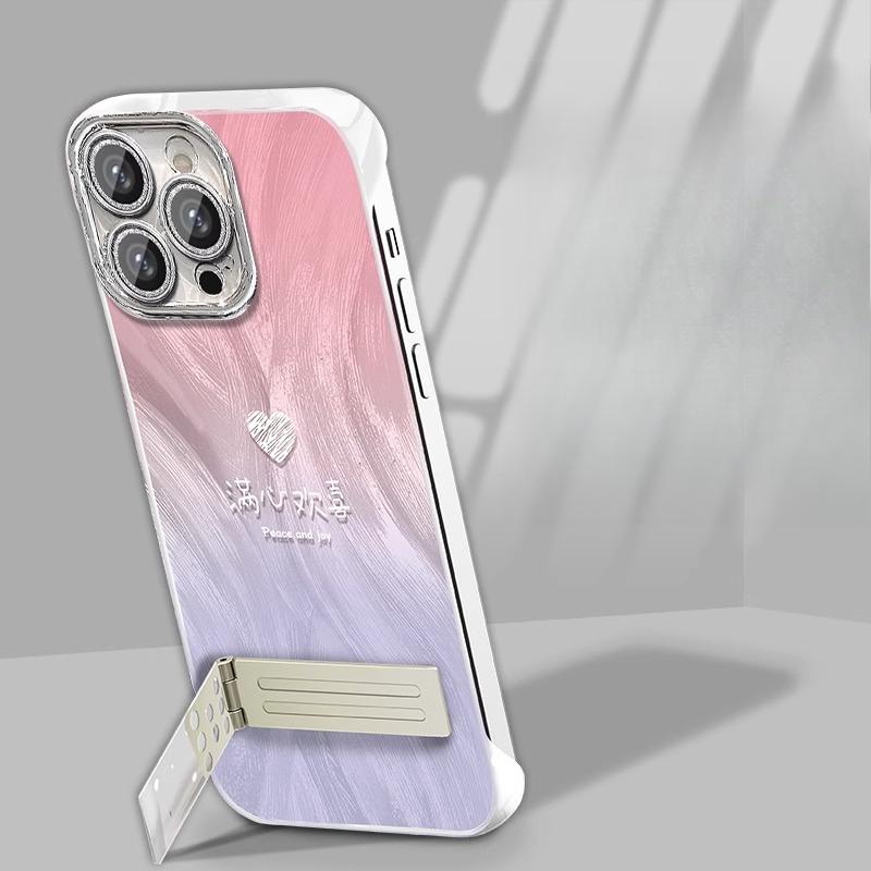 The Gradient Full Joy Stand Is Suitable for Apple 16promax Borderless Phone Cases, 15 Chinese Style 14 Ultra-thin Gauze