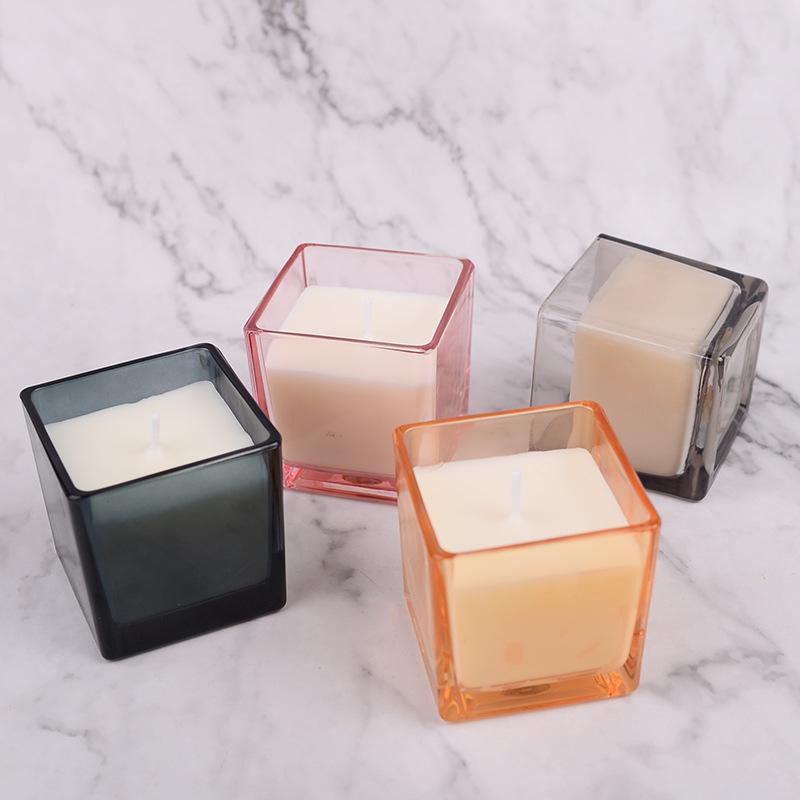 Four-color Small Square Cup Scented Candle Soy Wax Candle Lamp Souvenir Home