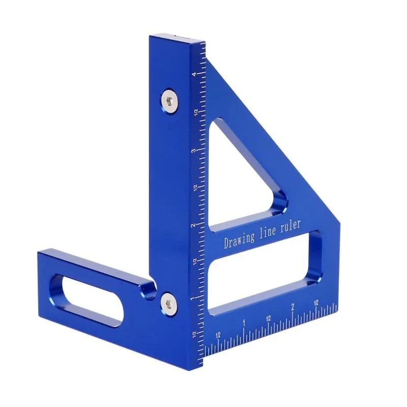Mehrwinkel-Messlineal, 45/90 Grad Aluminium Zimmermannswinkel Förderband, Winkel-Dreieck-Lineal Design Messwerkzeug