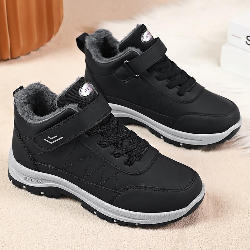 Męskie i Damskie Zimowe Ciepłe Śniegowce Plus Size z Podszewką z Futerka, Botki do Kostki, Antypoślizgowe Buty Turystyczne, Buty Bawełniane