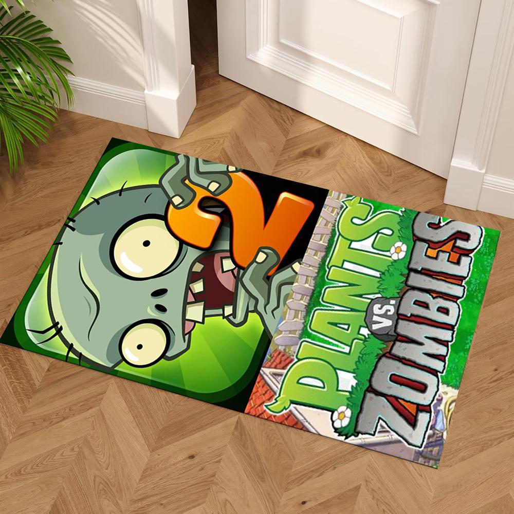 Plants Vs. Zombies Floor Rug Office Rug Design for Living Rooms Decorate Room Dining Room Game Room Anti-slip Rug Anime Office Decor Wedding Party Gif