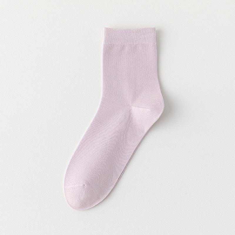 

Children s Pure Cotton Mid-calf Socks, White, Bone-free, Sweat-absorbing, Antibacterial, Deodorizing, Fine-combed Cotton, Breathable 1 pair фіолетовий