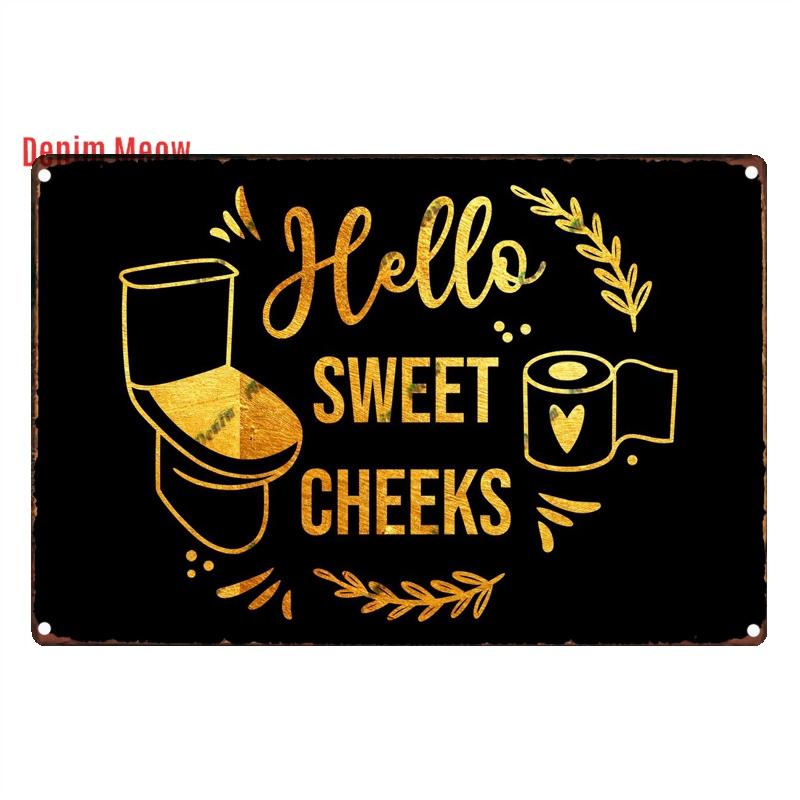 Funny Personalized Washroom, Metal Tin Signs, Vintage Toilet Sign, WC Lavatory Wall Art, Bathroom Decor, Restroom Plates, WY156