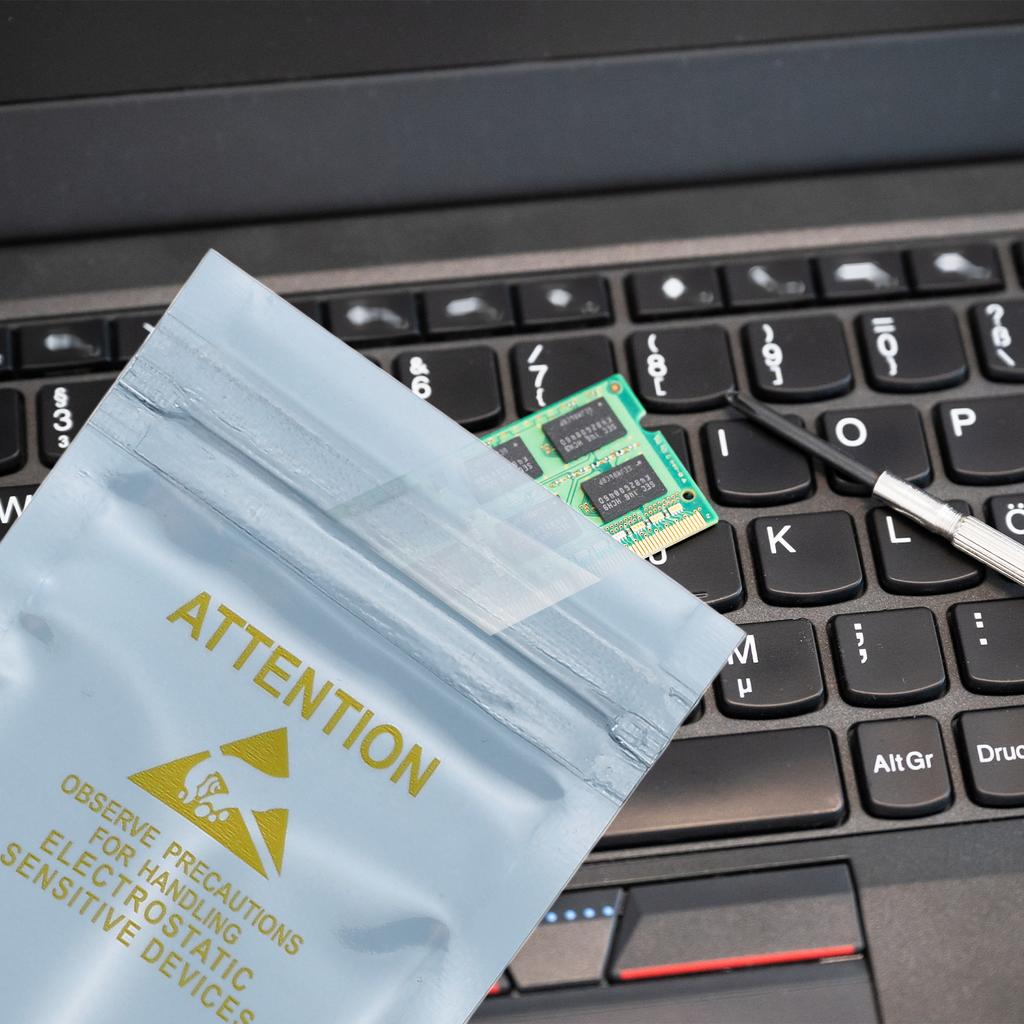 100 Pcs Anti Static Bags Resealable ESD Shielding Bag with Labels for Hard Drive HDD SSD Electronic Device Silver Gray