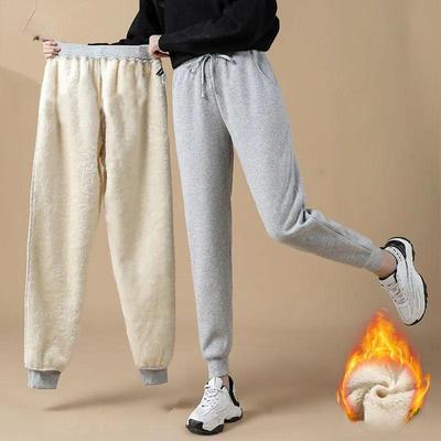 Herfst Winter Hoge Taille Losse Casual Harembroek Dames Mode Eenvoudige Sportieve Broek Vrouwen Pluche Fluwelen Dikke Warme Joggingbroek