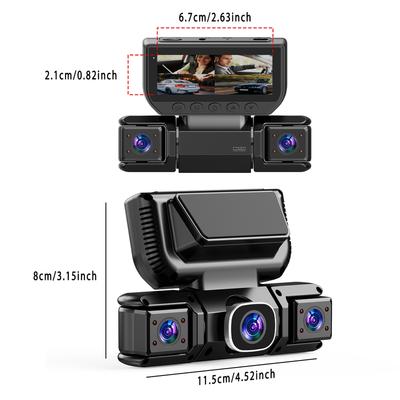 1080P HD Dashcam with 360° All-around Coverage, Featuring Four Built-in Cameras Front and Rear. Equipped with Infrared Night Vis
