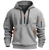 Men's Casual Sport Pullover Hoodie with Arm Pocket and Zipper