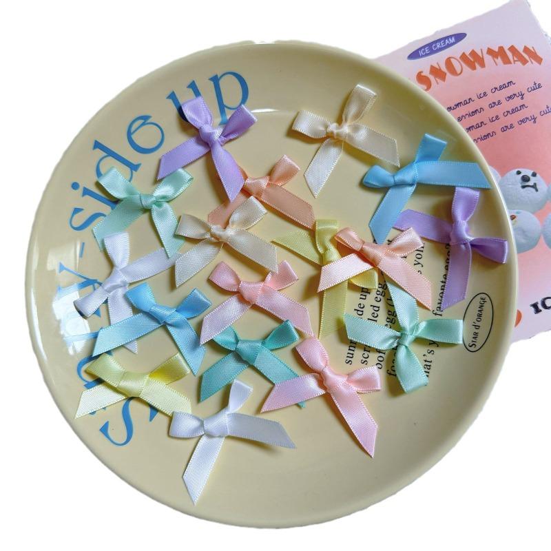 50/100 Pcs Fresh Pink Ribbon Bows Small Size Satin Ribbon Bow Flower Craft Decoration Handwork DIY Party Decoration