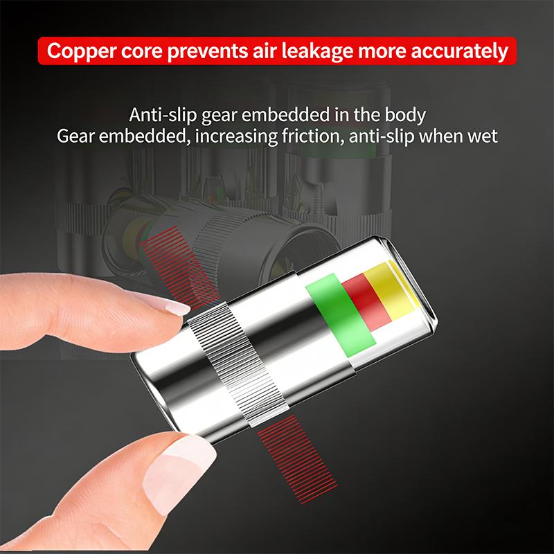 4-Pack Of Tire Pressure Monitoring Caps Tire Pressure Warning Devices And Visual Tire Pressure Detectors