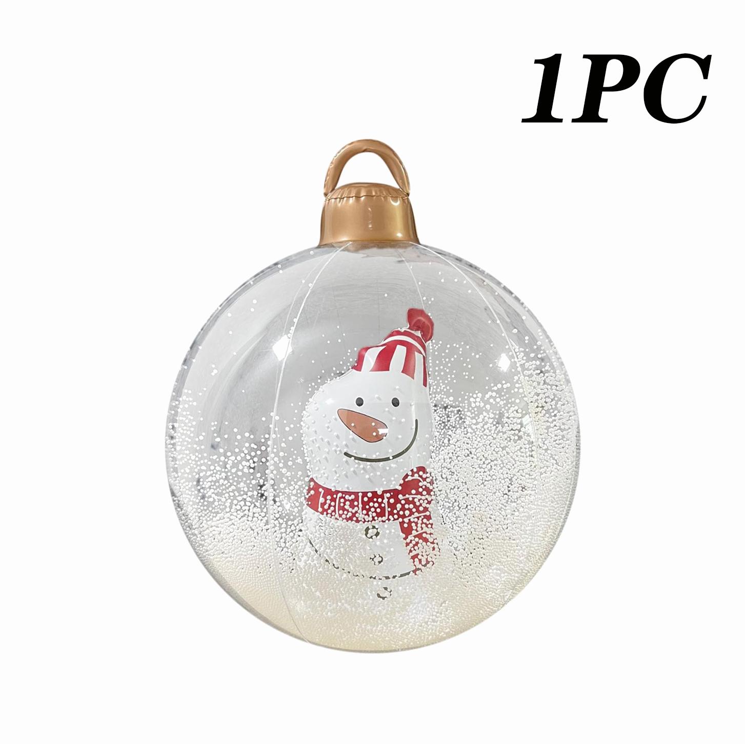 

2026 Надувные уличные рождественские шары Санта Снеговик Рождественская елка Светящиеся шары Праздничная вечеринка Двор Сад Рождественские украшения No Shine&60CM