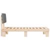 Bed Frame with Upholstered Headboard Light Grey 75 x 190 cm