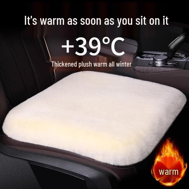 Plush Car Seat Cushion - Thickened, Warm, Universal for All Seasons, 3-Piece Set