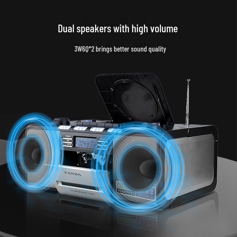 Panda CD-500 Nostalgic All-in-One CD/Tape/DVD Player & Recorder with Radio