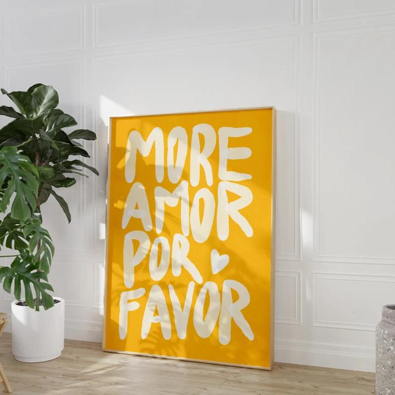 Maximalist Poster More Amor Por Favor Print Wall Art Sunshine Modern Eclectic Wall Art Posters Living Room Bedroom Decoration