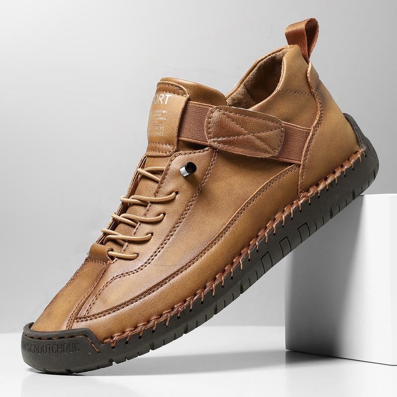 Flat Bottom Casual Shoes Women's Style Round Toe Ultra Leather Material Comfortable Insole Anti Slip Rubber Outsole