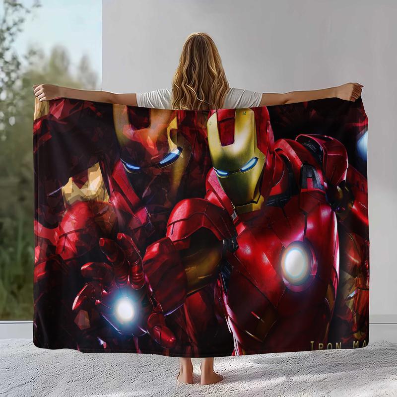 Marvel Avengers Spider Man Cartoon Flannel Blanket,Ultra Soft Warm Plush Throw for Home Bedroom Bed Sofa Cover Office Picnic