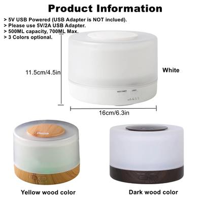 USB Aroma Diffuser with 6pcs Essential Oil Set,Colorful Lights And Remote Control,Air Humidification And Aromatherapy Relaxation