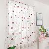 Korean Style Love Heart Embroidered Sheer Tulle Curtain for Living Room Bedroom, Cute Sweet White Transparent Window Voile Curtain for Home Decoration