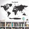DECOWALL Extra Large Modern Gray World Map Wall Sticker Decorative Wall Art Sticker for Bathroom Kids DL3-1609G (164x90 cm) Kindergarten, Nursery,