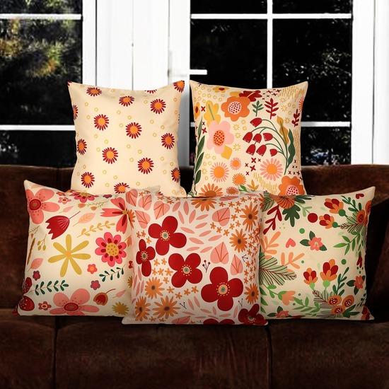 Eclectic Home Decor Pillow Collection - Modern, Bohemian, and Whimsical Designs-Set of 5