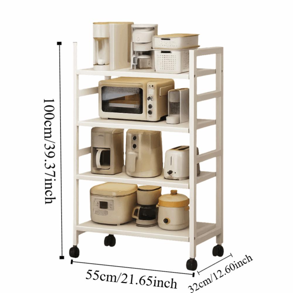 Pull-Out Design Kitchen Storage Rack Space Saving Multi-Tier Shelves Kitchen Organizer Rack Sturdy Construction Rolling Cart