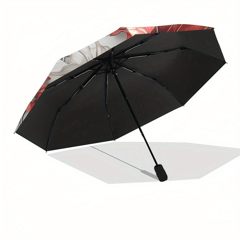 Floral Design Themed Eight Rib Automatic Folding Umbrella Is Suitable for Both Men and Women, Making It A Perfect Christmas and Valentine's