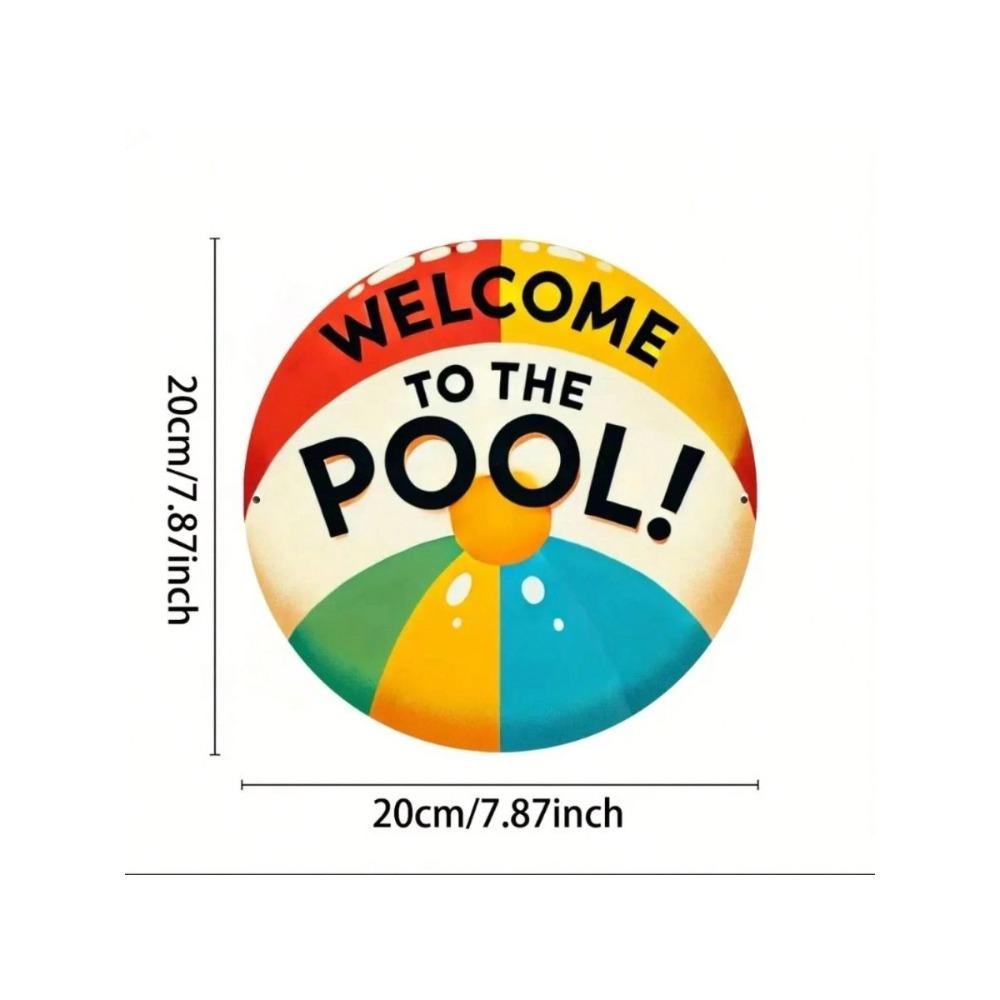 Vintage Metal Pool Sign Wall Art Garden Decor