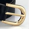 Simple Deisgn Women Thin PU Leather Belt Fashionable Skinny Waist Accessory for Jeans and Dresses with Gold Pin Buckle