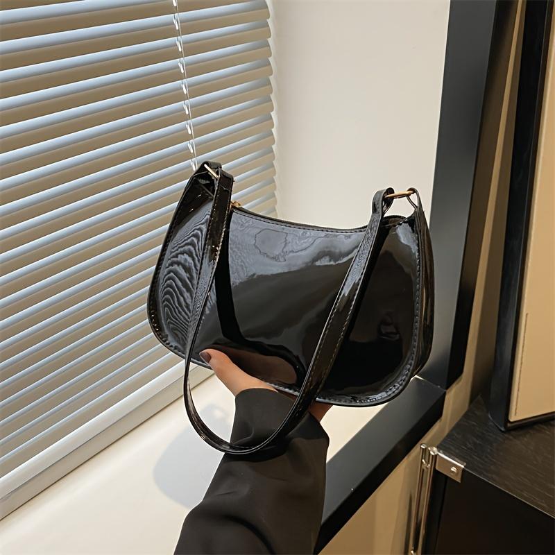 Bolsa de axila simples e elegante, bolsa de ombro minimalista, bolsa de mão estilosa feminina e bolsa com zíper
