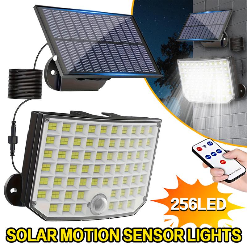 

Уличные солнечные светильники с датчиком движения, 346 светодиодов, водонепроницаемый прожектор на солнечной батарее, 3 режима, охранное настенное освещение для двора