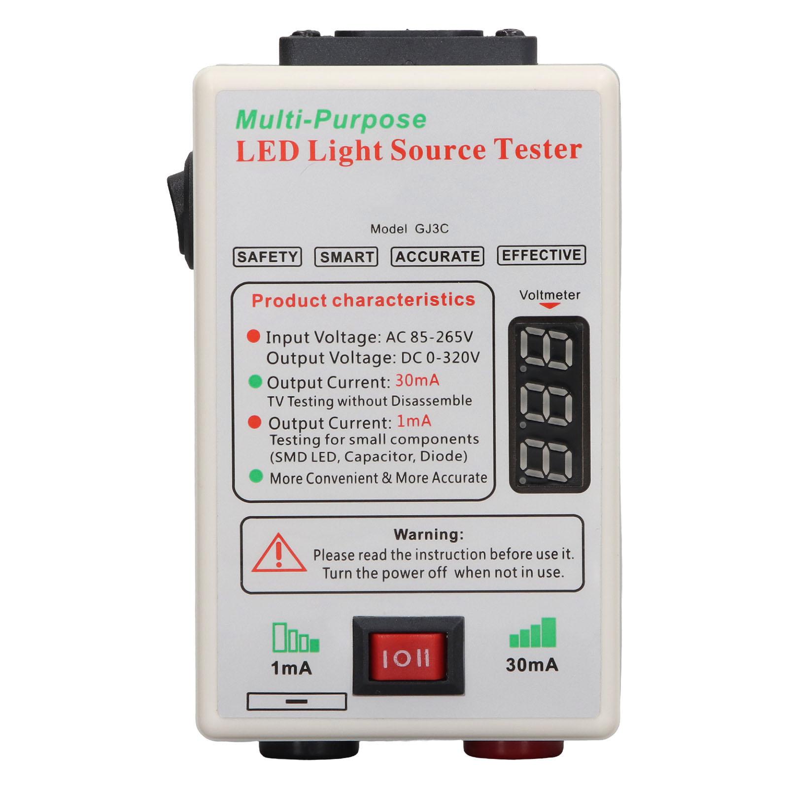 

Тестер підсвічування світлодіодного телевізора Передача високого/низького струму Плавний пуск Безпечний Інструмент для тестування світлодіодних лампочок з AC