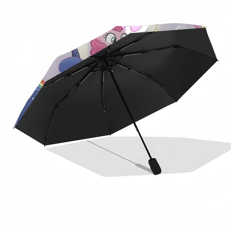 1pc My Little Pony Automatic Folding Umbrella, 8 Bone Iron Frame, Portable Tri-Fold Design, Outdoor for Fans, Travelers, Everyday Use, Festive Gift.Y0