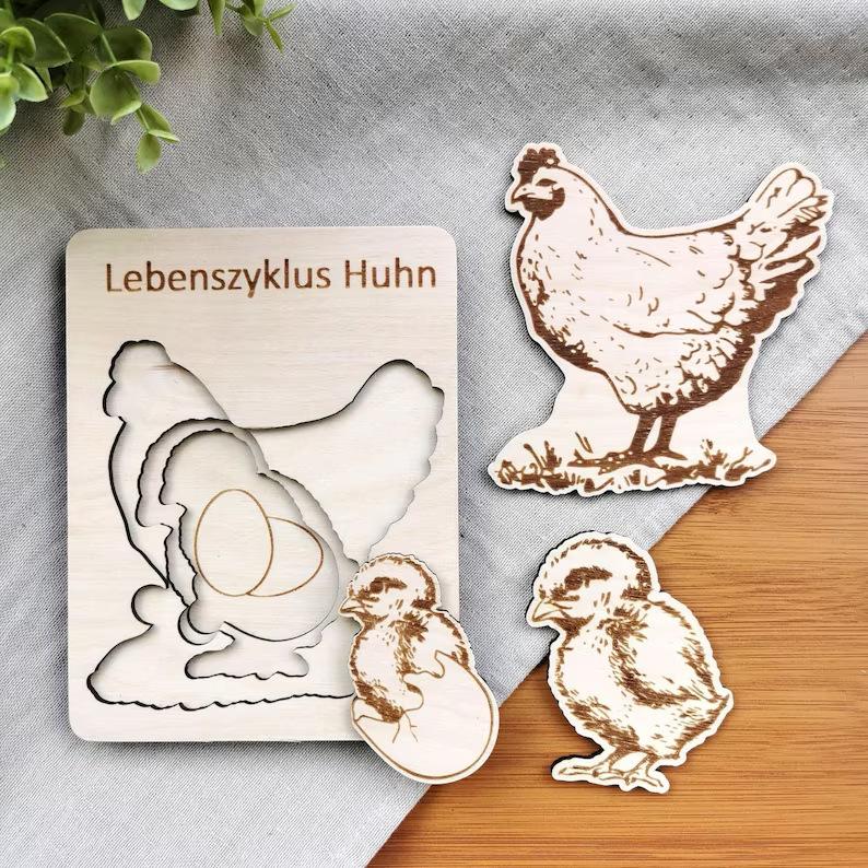 

Wooden Insect Growth Tray&Animal Life Cycle Figurines for Learning & Decorating-Exquisite Craft Decoration Handmade Wood Artwork