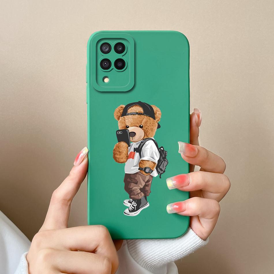 For Samsung Galaxy A12 M12 F12 Phone Case Cartoon Liquid Silicone Full Protection Anti Drop Cover For Samsung A 12 M 12 Bumper