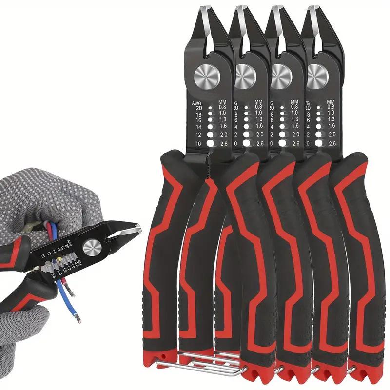 6" Offset Wire Strippers & Diagonal Cutting Pliers, Multi-Function Fiber Optic Cable Tools for Electricians