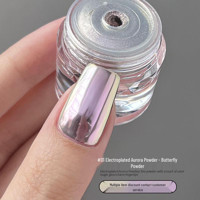 KaSi Nail Art Aurora Mirror Powder - High-Shine Whitening Glitter for Luxurious Nail Decoration