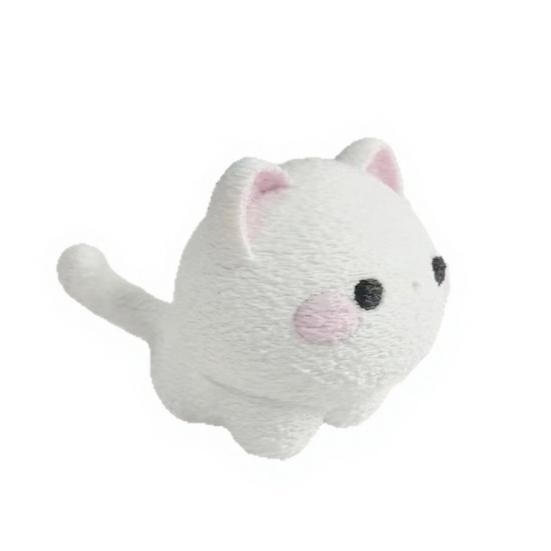 Jijijing Mini Statuetta di Gatto Stampata in 3D, Statuetta Decorativa di Gattino Bianco Cartone Animato, Scultura Animale Moderna per Decorazione da Scrivania, Regalo per Amanti degli Animali