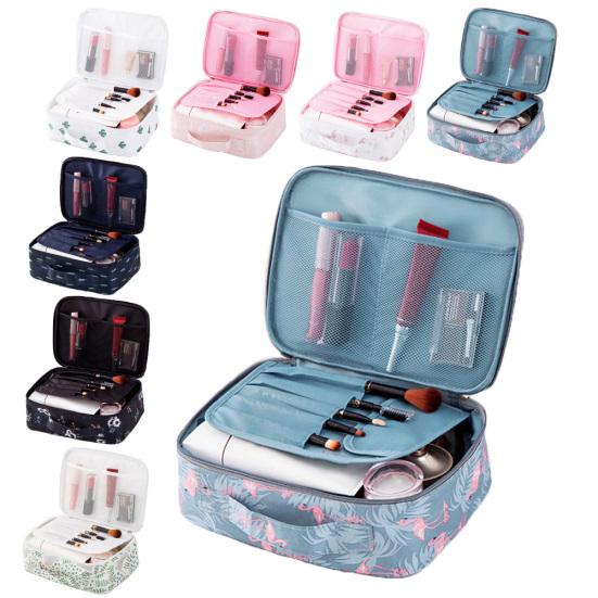 Portable Travel Waterproof Flower Flamingo Cosmetic Bag Mini Wash Pouch Handbag