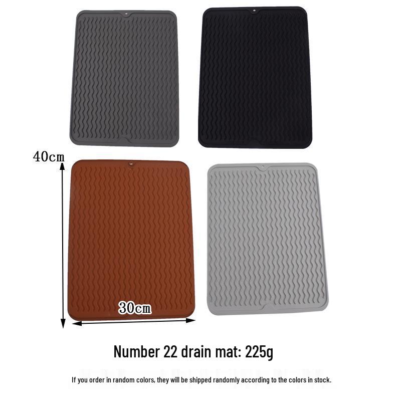 Large Rectangular Non-Slip Silicone Drain Mat – Heat-Resistant Insulation for Dining Tables & Bar Counters