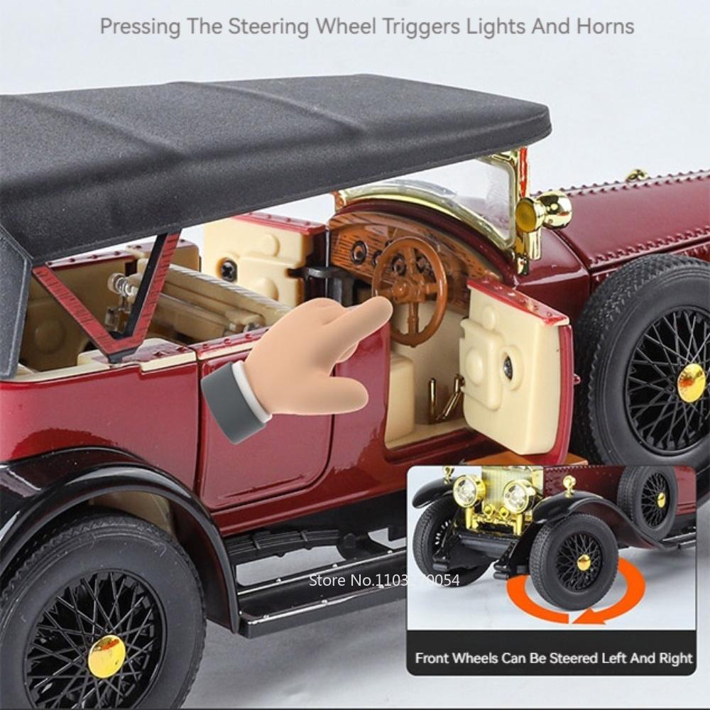 1:24 Phantom 500K Legierung Oldtimer Modell Diecast Spielzeug Ornament Türen Geöffnet Sound Licht Rückzieher Fahrzeuge Jungen Sammlerstücke Geschenk