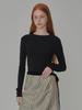 OPENING SUNSHINE See-Through Wool Jersey T-Shirt Black
