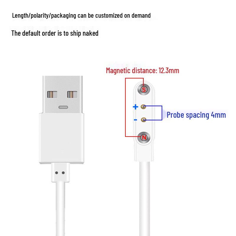 Smartwatch Charging Cable: 4P2P Pin, 2/4 Core, Magnetic Charger