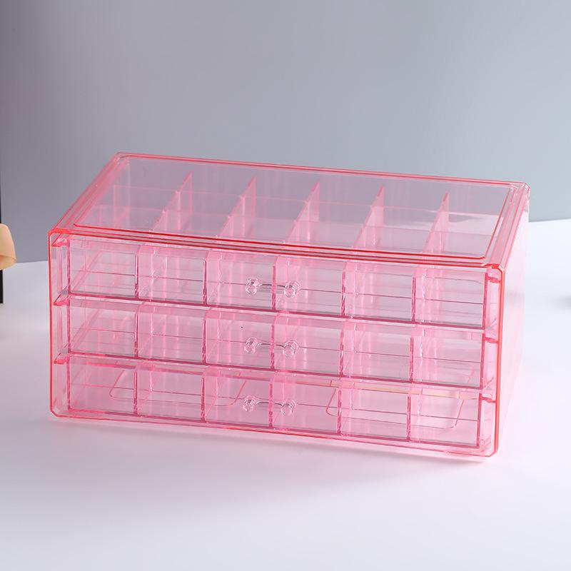 Earring Storage Box Transparent Jewelry Storage Box Drawer Type Nail Drill Storage Compartment Multifunctional Desktop Storage Box