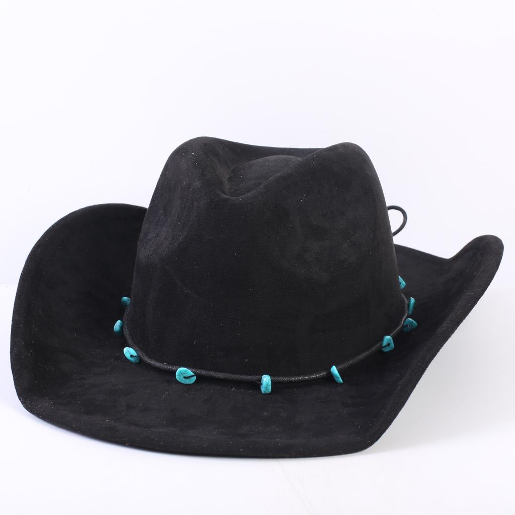 Popolare cappello da cowboy western classico in camoscio europeo e americano, cappello a tesa larga moda uomo e donna per l'ombra