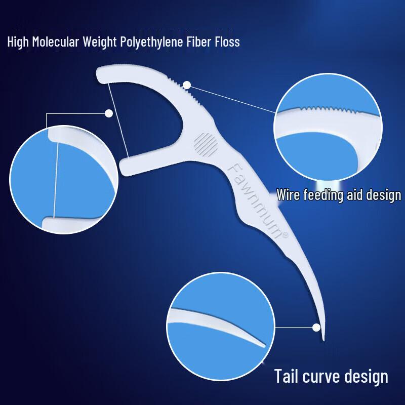 FAWNMUM High-Fine Disposable Dental Floss Picks, 1000 Count