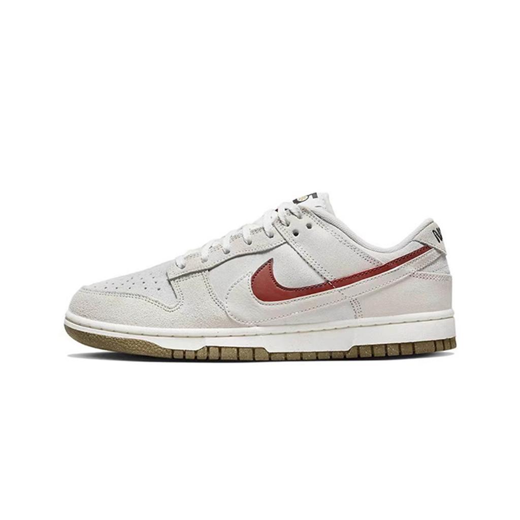 Nike Dunk Sheepskin Coverage Slip Resistant Low top Skateboard Shoes Unisex White Gray Purple DO9457-100(TeamY-)