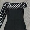 Rochie Bodycon Bandaj Europeană & Americană cu Strass-uri, pe un umăr