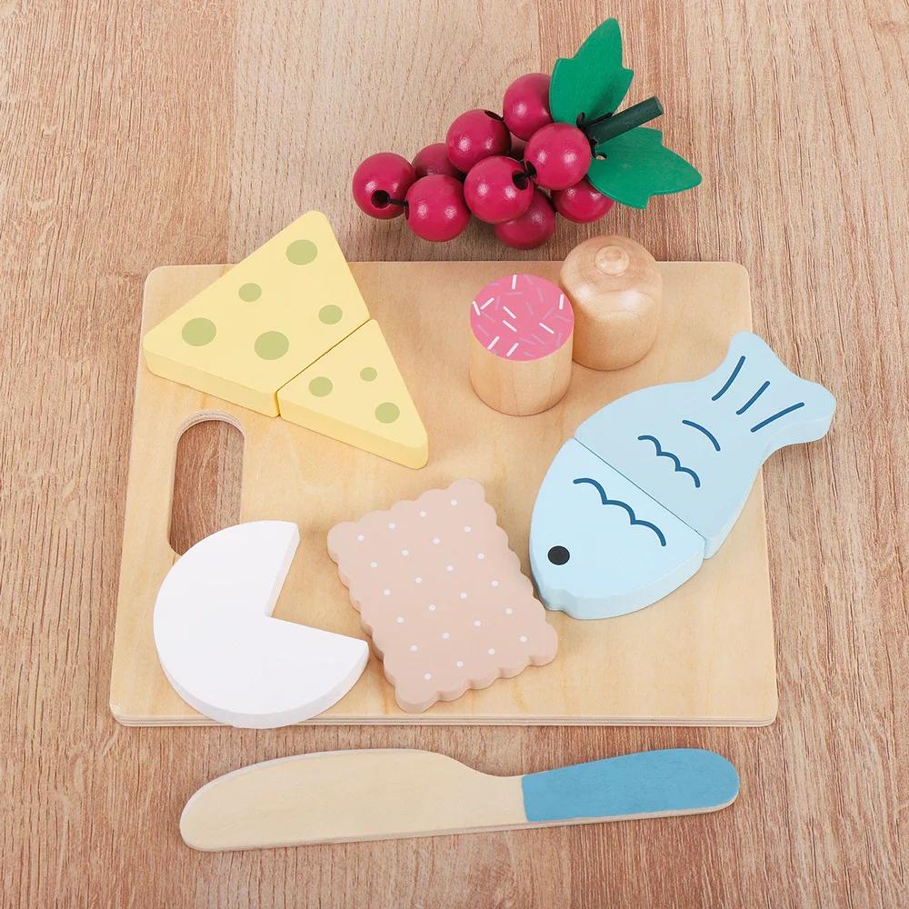 Non-Toxic Kitchen Toy High Quality Pretend Play Kids Simulation Wooden Food Salad Set Creative Wooden Fruit Toy Early Education Play House