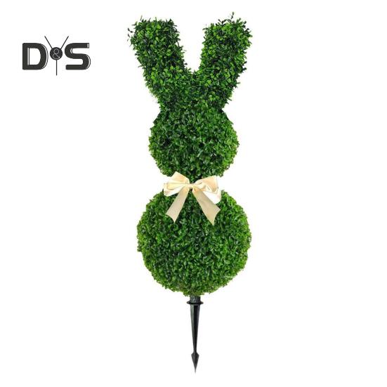 

1/2 шт., пасхальный кролик, искусственные растения, колышек, устойчивый к погодным условиям, открытый сад, патио, двор, газон, бант, кролик, искусственная зелень, шип, украшение 1pc