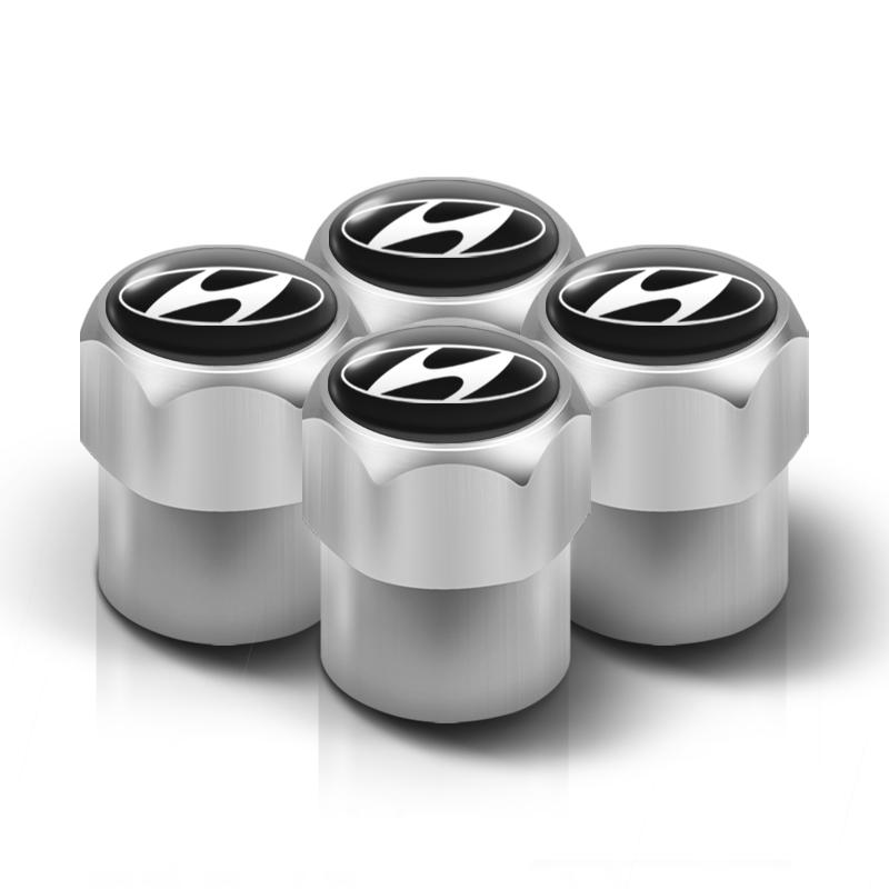 4Pcs Car Accessories Metal Wheel Tire Valve Caps Cover For Hyundai Genesis N-LINE I10 I20 I30 I40 IX20 IX35 Kona Getz Veloste TT33